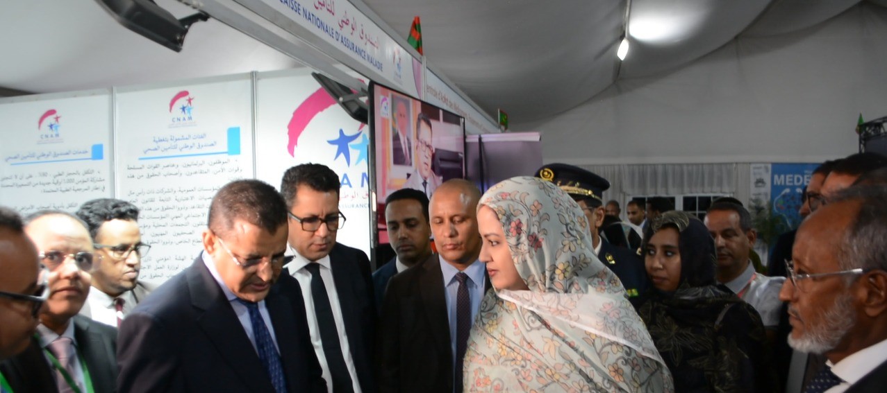 السيدة الأولى تزور جناح الصندوق الوطني للتأمين ضد المرض في معرض ميديكس 2024-1 الدولي للصحة 2024-1
